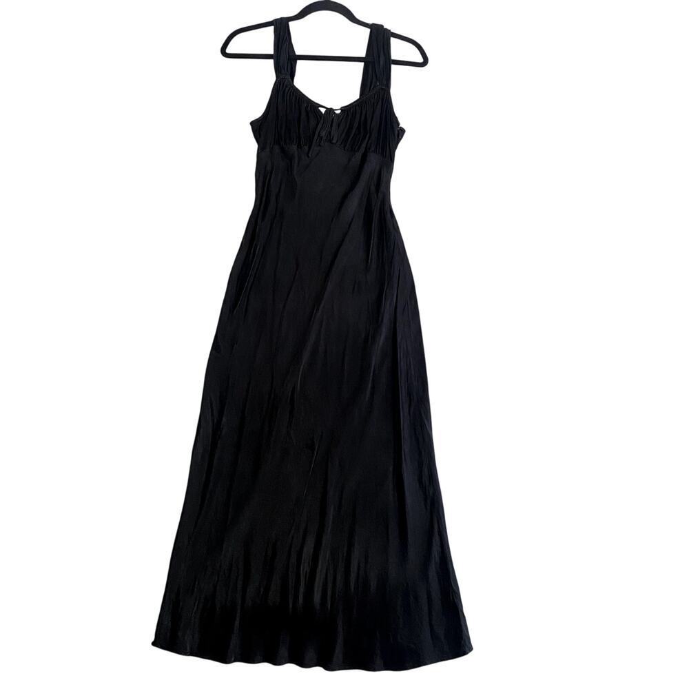 Madewell Square-Neck Midi Dress Women's Size 4 Black Milkmaid Witchcore Gothic